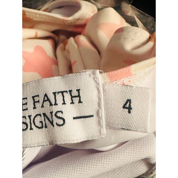 Girls Size 7 One-Piece Swimsuit – Star Print – Pink & Orange - Picture 10 of 11